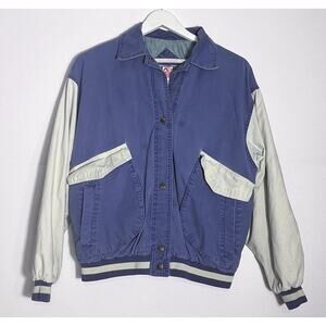 Vintage Andy Johns Bomber Jacket Color block Lightweight Grandpa Retro small